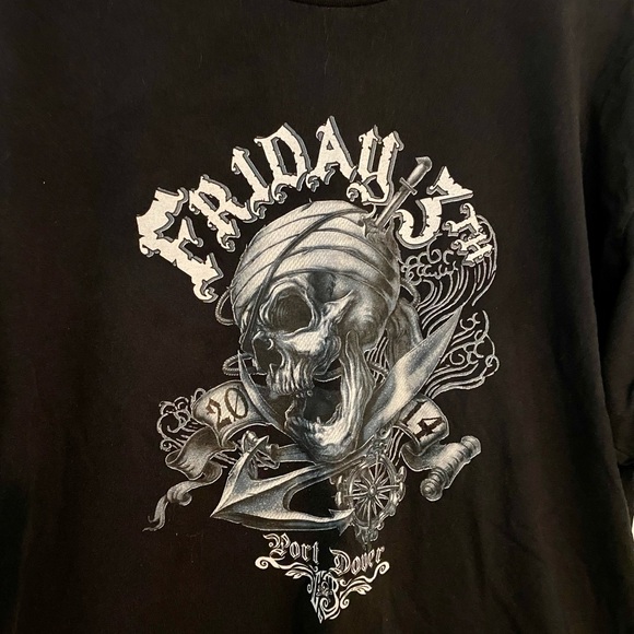 Black, Port Dover, Friday the 13th, Skull, Motorcycle T-shirt - Picture 5 of 6